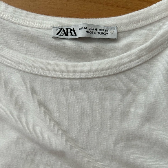 Zara Fitted Crop Top in White - Picture 2 of 5